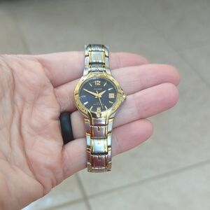 Pulsar Gold and Silver Watch with Black Dial